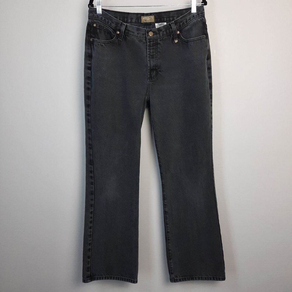 Rockies Vintage 90s Natural Rise Washed Black Relaxed Jeans size 14